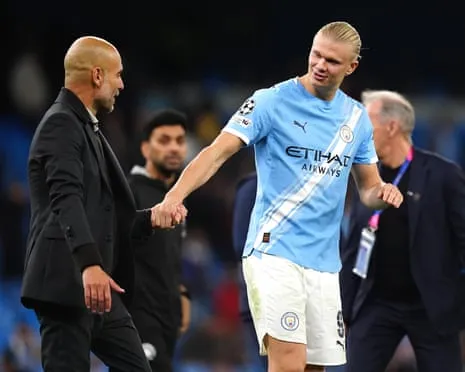 Haaland Joins Exclusive UCL Half-Century Club, Hailed by Pep as Ronaldo and Messi's Peer